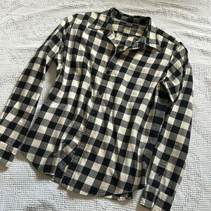 Vintage Ralph Lauren Sport plaid checkered black and white button down
